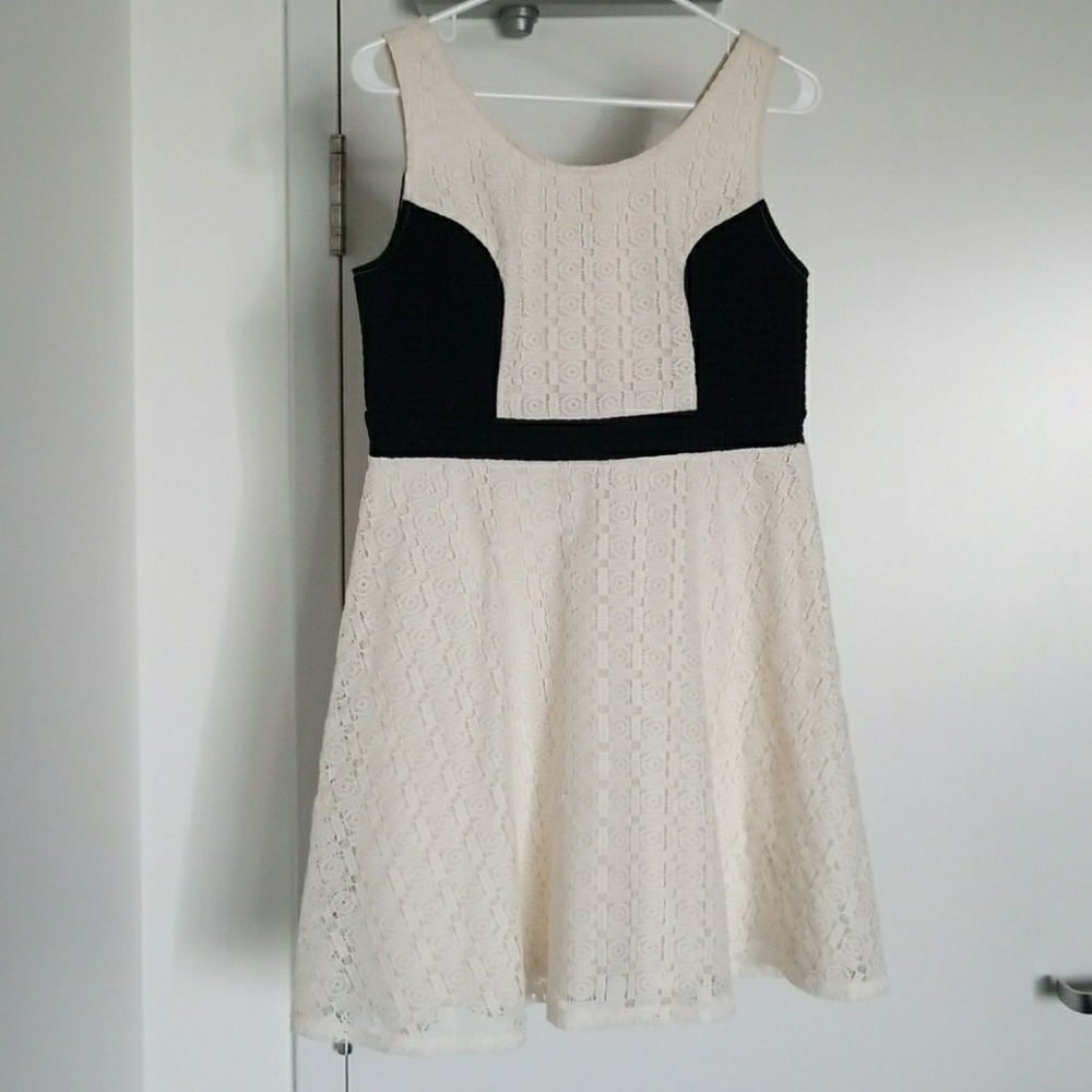 White, lace, A-line mini-dress